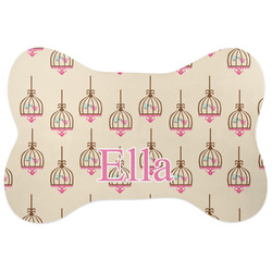 Kissing Birds Bone Shaped Dog Food Mat (Large) (Personalized)