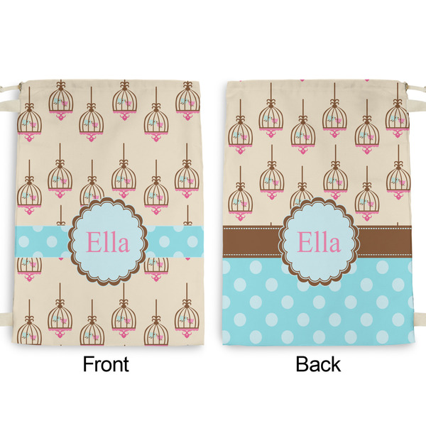 Kissing Birds Large Laundry Bag - Front & Back View