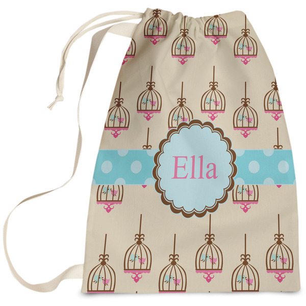 Custom Kissing Birds Laundry Bag - Large (Personalized)