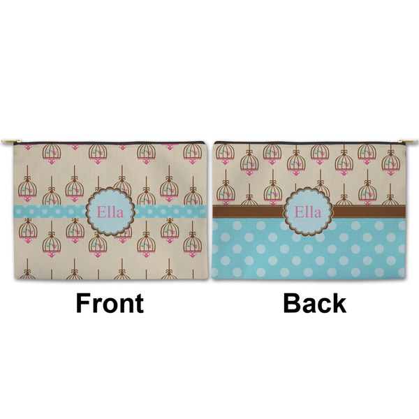 Kissing Birds Large Zipper Pouch Approval (Front and Back)