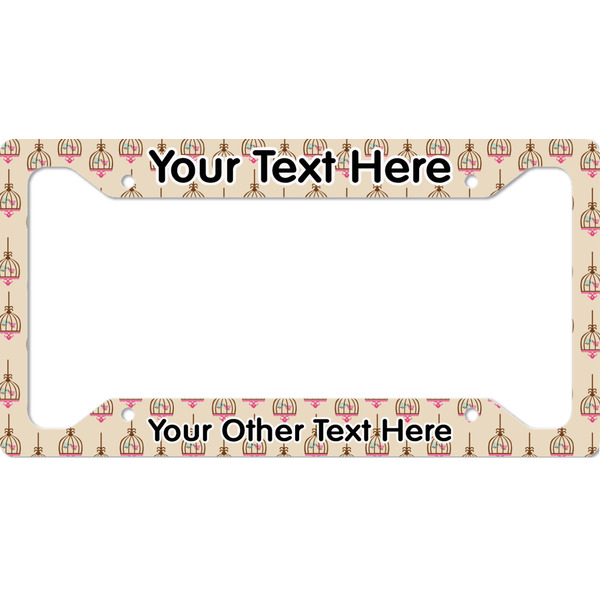 Custom Kissing Birds License Plate Frame - Style A (Personalized)