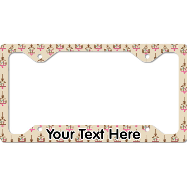 Custom Kissing Birds License Plate Frame - Style C (Personalized)