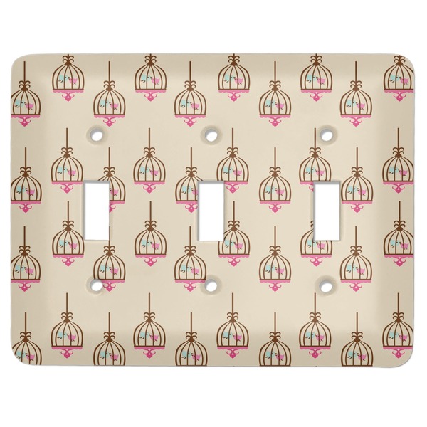 Custom Kissing Birds Light Switch Cover (3 Toggle Plate)