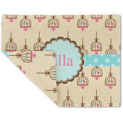 Kissing Birds Double-Sided Linen Placemat - Single w/ Name or Text