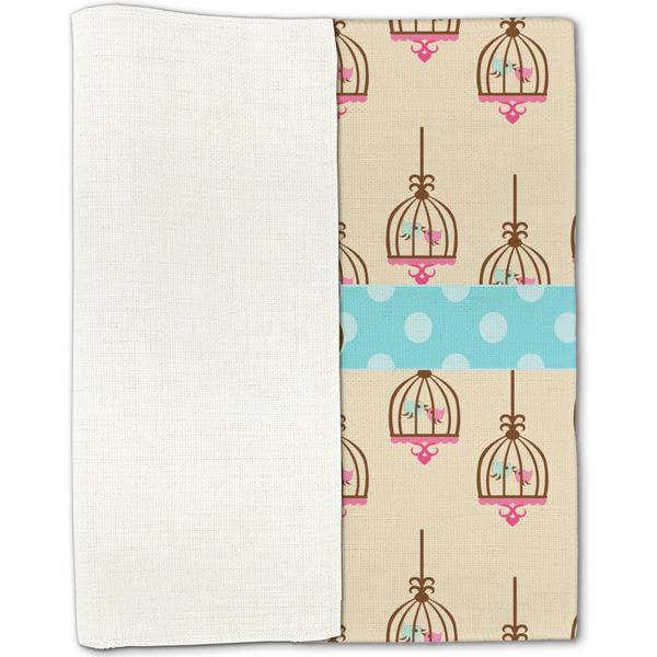 Kissing Birds Linen Placemat - Folded Half