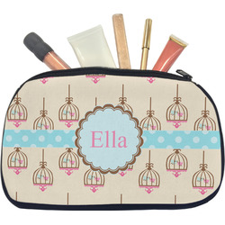 Kissing Birds Makeup / Cosmetic Bag - Medium (Personalized)