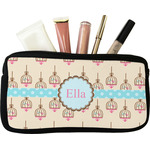 Kissing Birds Makeup / Cosmetic Bag - Small (Personalized)