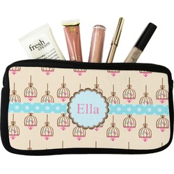 Kissing Birds Makeup / Cosmetic Bag - Small (Personalized)