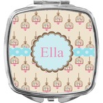 Kissing Birds Compact Makeup Mirror (Personalized)