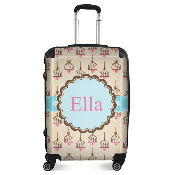 Custom Kissing Birds Suitcase - 24" Medium - Checked (Personalized)