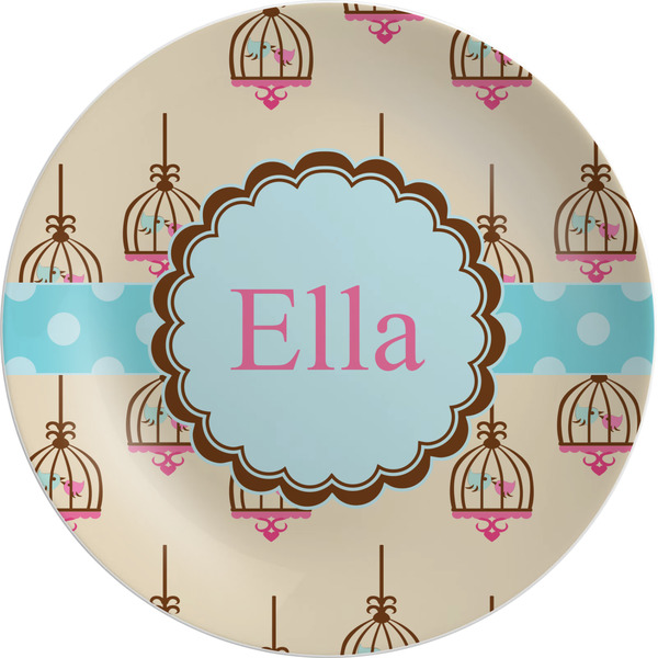 Custom Kissing Birds Melamine Salad Plate - 8" (Personalized)