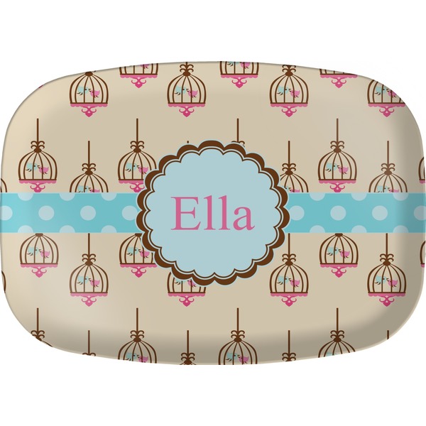 Custom Kissing Birds Melamine Platter (Personalized)