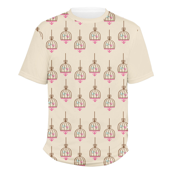 Custom Kissing Birds Men's Crew T-Shirt - 2X Large