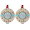 Kissing Birds Metal Ball Ornament - Front and Back
