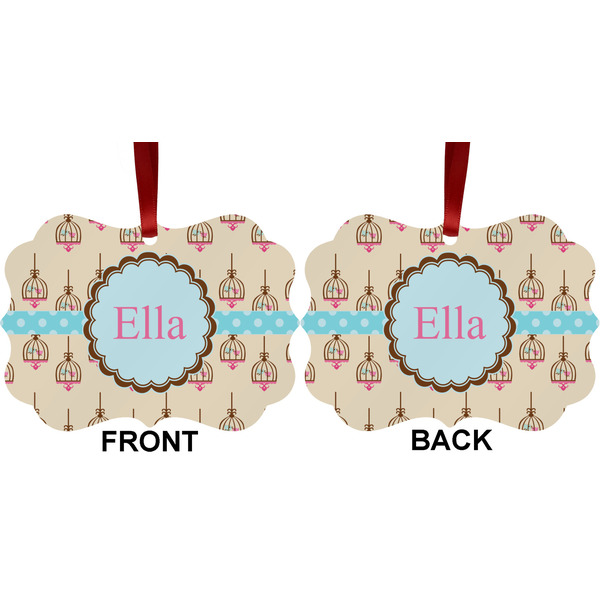 Kissing Birds Metal Benilux Ornament - Front and Back (APPROVAL)