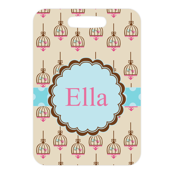 Kissing Birds Metal Luggage Tag - Front Without Strap