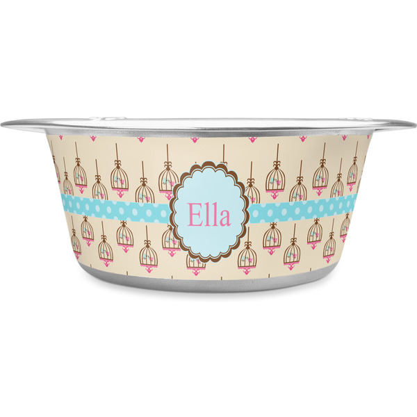 Custom Kissing Birds Stainless Steel Dog Bowl - Small (Personalized)