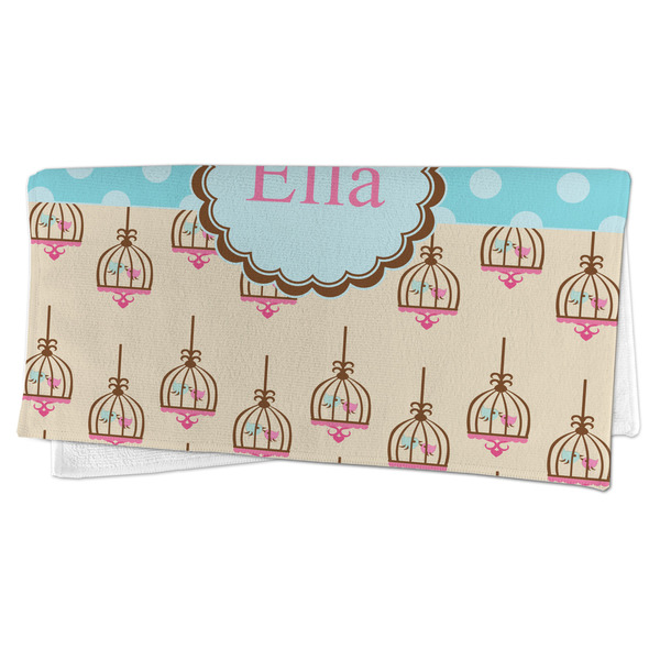 Kissing Birds Microfiber Dish Rag - FOLDED (half)