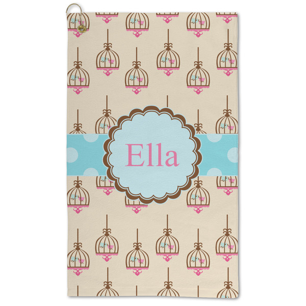 Custom Kissing Birds Microfiber Golf Towel - Large (Personalized)