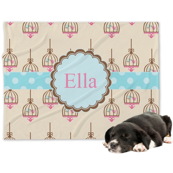 Custom Kissing Birds Dog Blanket - Regular (Personalized)