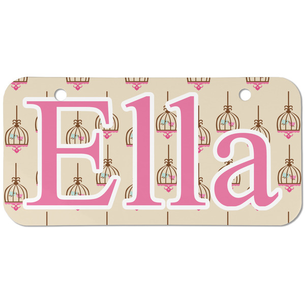 Custom Kissing Birds Mini/Bicycle License Plate (2 Holes) (Personalized)