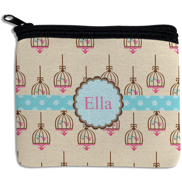 Custom Kissing Birds Rectangular Coin Purse (Personalized)