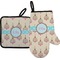 Kissing Birds Oven Mitt & Pot Holder Set w/ Name or Text