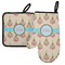 Kissing Birds Left Oven Mitt & Pot Holder Set w/ Name or Text