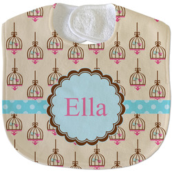 Kissing Birds Velour Baby Bib w/ Name or Text