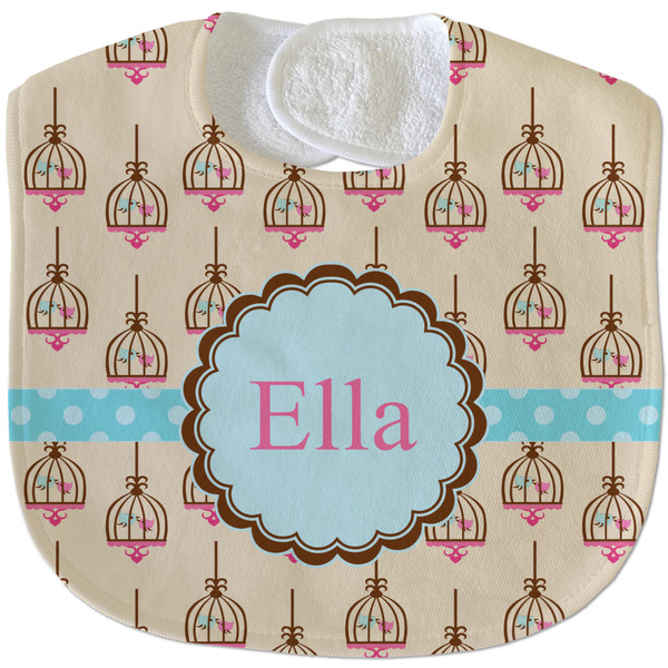 Kissing Birds New Baby Bib - Closed and Folded