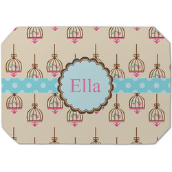 Kissing Birds Dining Table Mat - Octagon (Single-Sided) w/ Name or Text