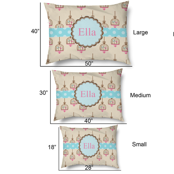 Kissing Birds Outdoor Dog Beds - SIZE CHART