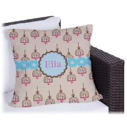 Kissing Birds Outdoor Pillow - 16" (Personalized)