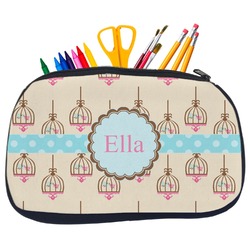 Kissing Birds Neoprene Pencil Case - Medium w/ Name or Text