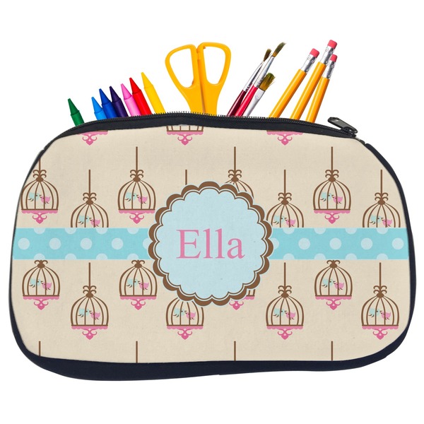 Kissing Birds Pencil / School Supplies Bags - Medium