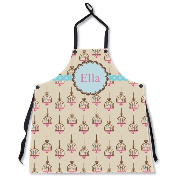 Custom Kissing Birds Apron Without Pockets w/ Name or Text