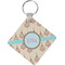 Kissing Birds Diamond Plastic Keychain w/ Name or Text