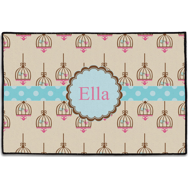 Custom Kissing Birds Door Mat - 36"x24" (Personalized)