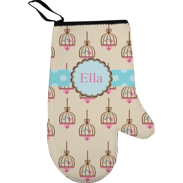 Kissing Birds Personalized Oven Mitts