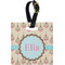 Kissing Birds Plastic Luggage Tag - Square w/ Name or Text