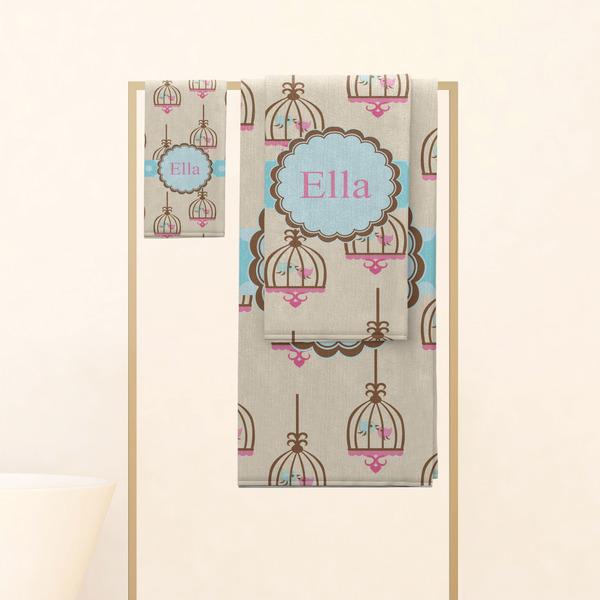 Kissing Birds Personalized Towel Set