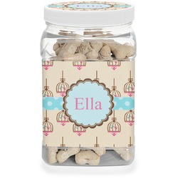 Kissing Birds Dog Treat Jar (Personalized)