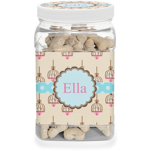 Custom Kissing Birds Dog Treat Jar (Personalized)