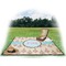 Kissing Birds Picnic Blanket - with Basket Hat and Book - in Use