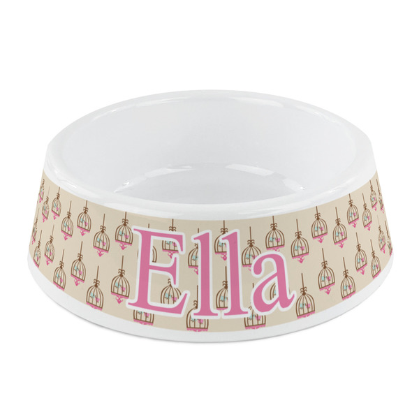 Custom Kissing Birds Plastic Dog Bowl - Small (Personalized)