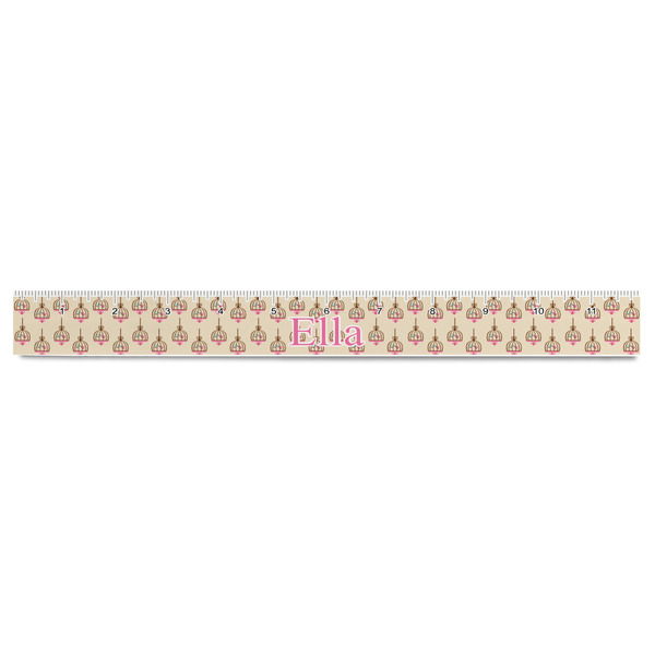 Kissing Birds Plastic Ruler - 12" - FRONT