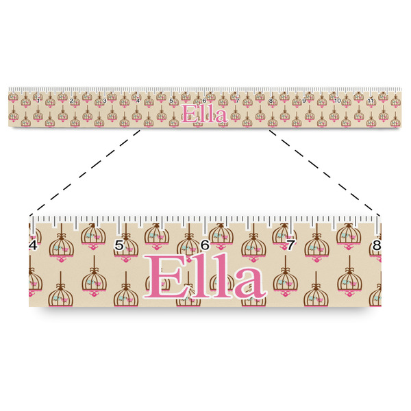 Custom Kissing Birds Plastic Ruler - 12" (Personalized)