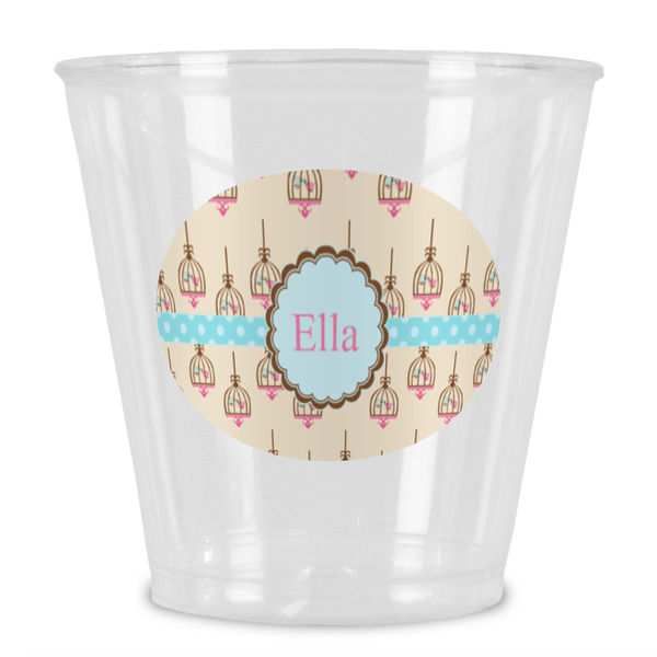 Custom Kissing Birds Plastic Shot Glass (Personalized)
