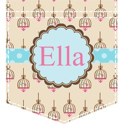 Kissing Birds Iron On Faux Pocket (Personalized)