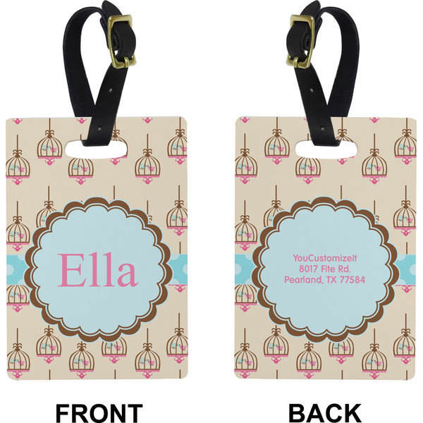 Kissing Birds Rectangle Luggage Tag (Front + Back)